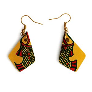 Hand-Painted Manjusha Art Earrings | Traditional Indian Folk Art Fish Motif Drop Earrings | Ethnic Statement Jewelry for Women