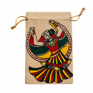 Ethnic Hand-Painted Jute Potli Bag  | Manjusha Art Gift Pouch