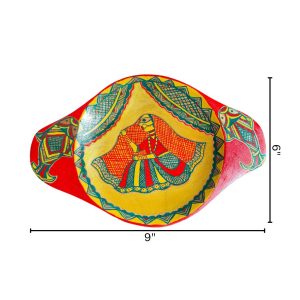 Hand-Painted Manjusha Art Wooden Platter | Traditional Bihari Folk Art Decorative Plate