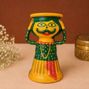 Manjusha Hand Painted Candle Stand & Decorative Showpiece | Traditional Indian Handmade Table Decor