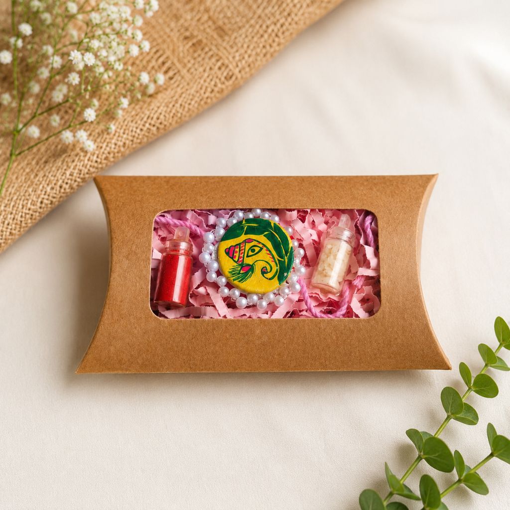 Hand-Painted Manjusha Rakhi with Roli Chawal | Eco-Friendly | Traditional Bihar Folk Art Rakhi for Brother - Image 2