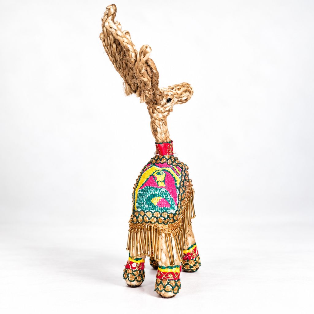 Hand Painted Manjusha Art Jute Deer | Handmade Traditional Indian Folk Art Decor - Image 2