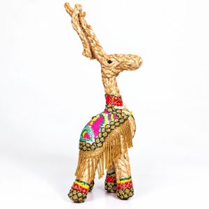 Hand Painted Manjusha Art Jute Deer | Handmade Traditional Indian Folk Art Decor