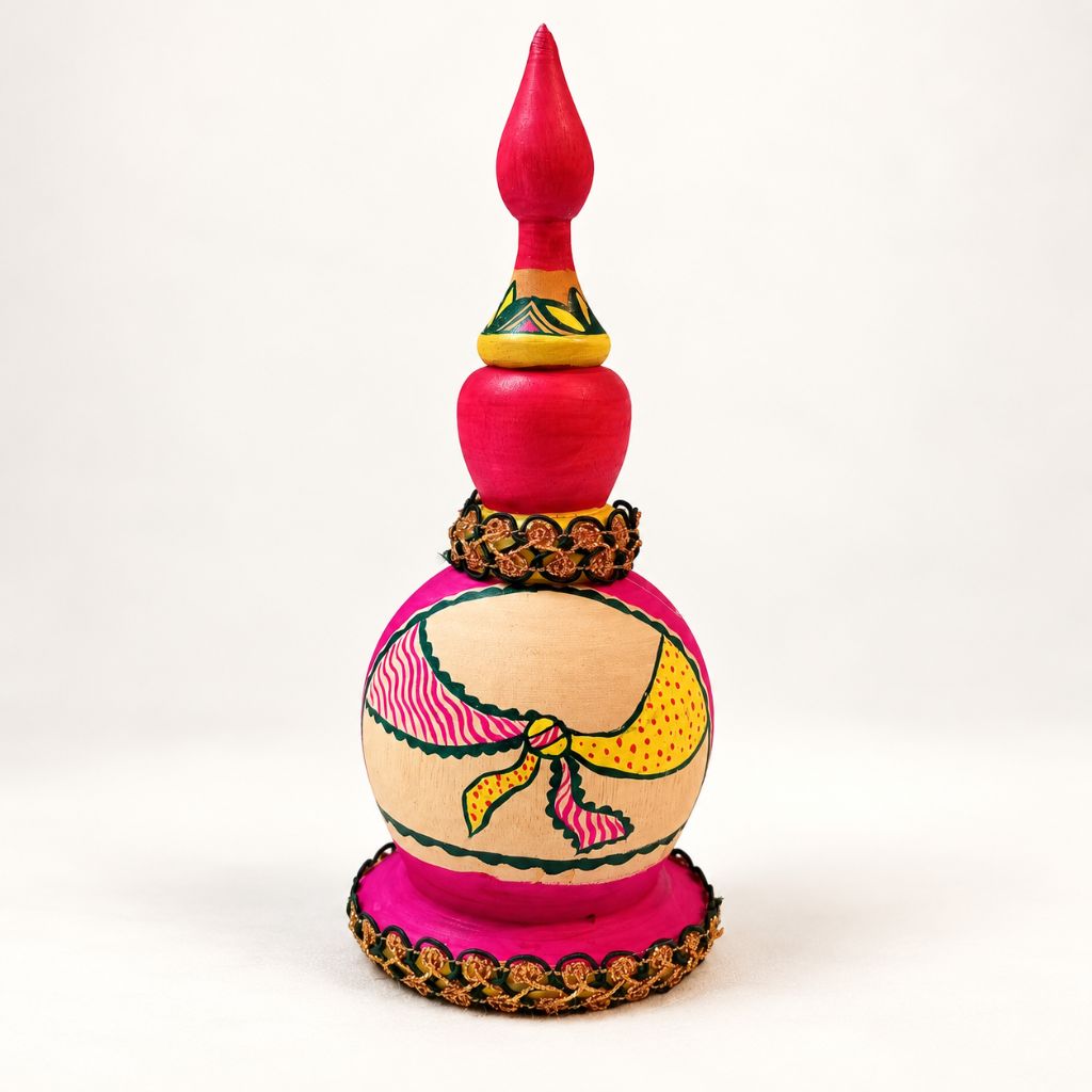 Hand-Painted Wooden Sindaura | Traditional Manjusha Art | Handmade Indian Folk Art Home Decor - Image 2